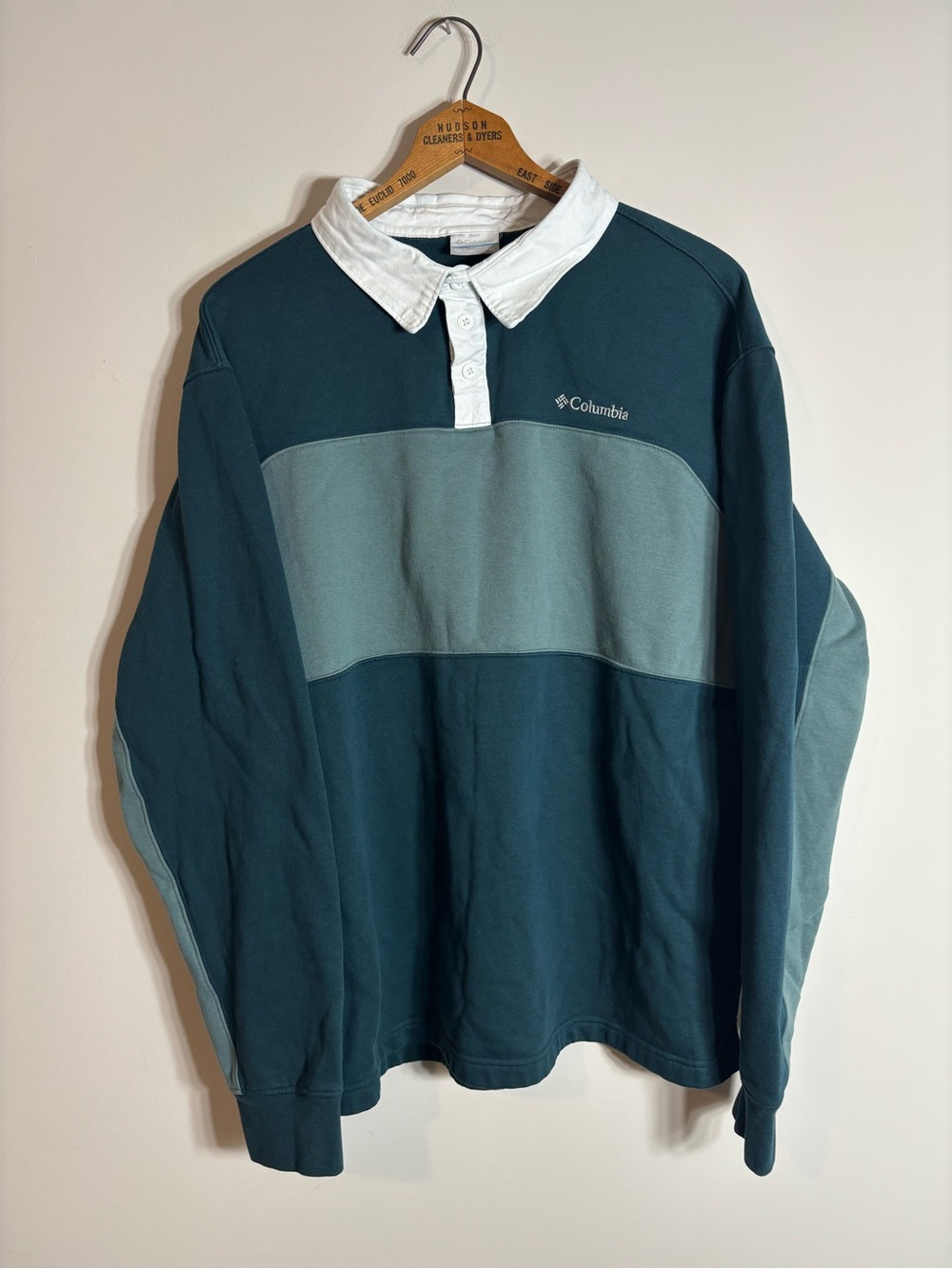 Columbia Rugby Sweatshirt Collared Color Block Preppy XXL